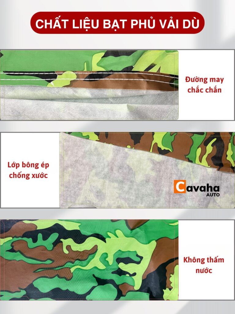Bạt Phủ Ô Tô Rằn Ri Vải Dù Cao Cấp - Cavaha Auto