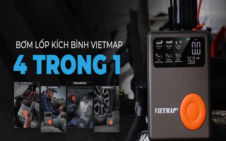 Bơm Lốp Kiêm Kích Bình Ô Tô Vietmap Chính Hãng