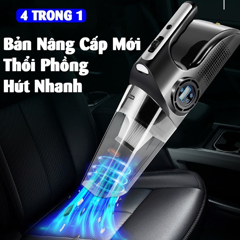 Máy Hút Bụi Bơm Lốp Ô Tô Đa Năng 4 Trong 1