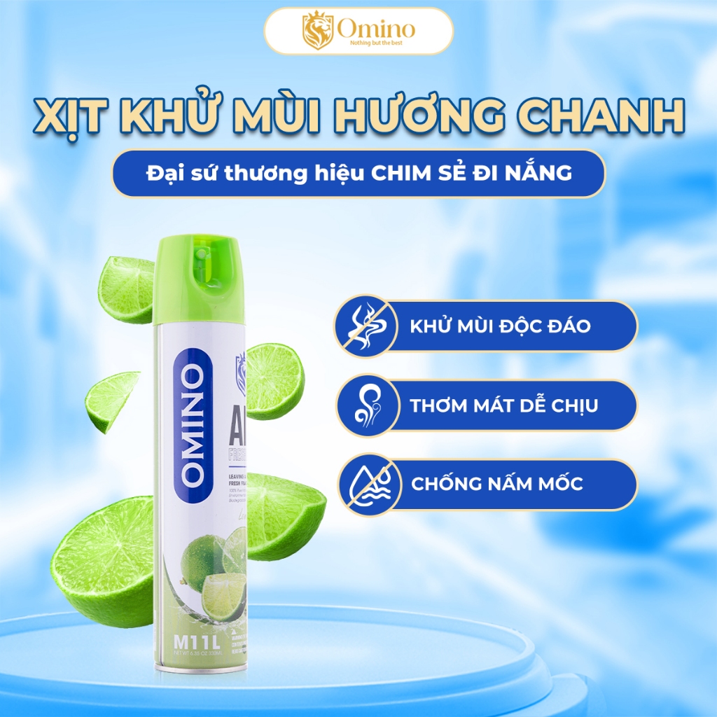 Combo Toàn Diện Omino Xịt Tẩy Đa Năng Dạng Bọt M002 650ml + Xịt Khử Mùi M11 330ml + Xịt Bóng Lốp M10 500ml Omino Vietnam