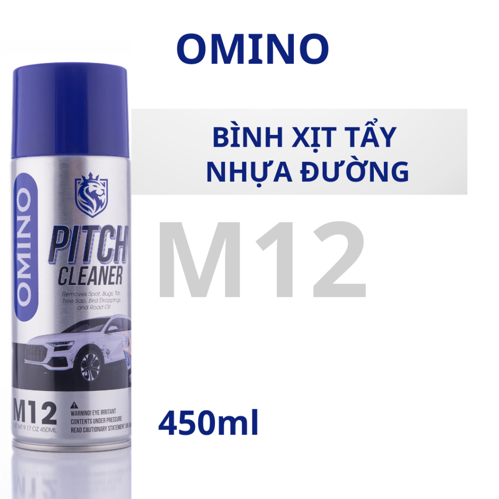 Combo Mới Mẻ Omino Xịt Tẩy Nhựa Đường M12 450ml & Nước Rửa Kính M86 500ml Chính Hãng Omino Vietnam