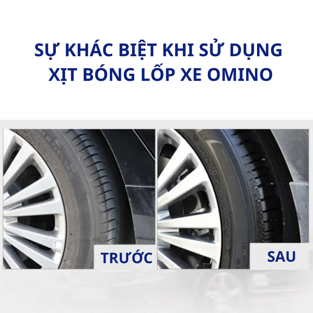 Combo Vượt Trội Omino Xịt Bóng Lốp M10 500ml & Xịt Tẩy Nhựa Đường M12 450ml Chính Hãng Omino Vietnam